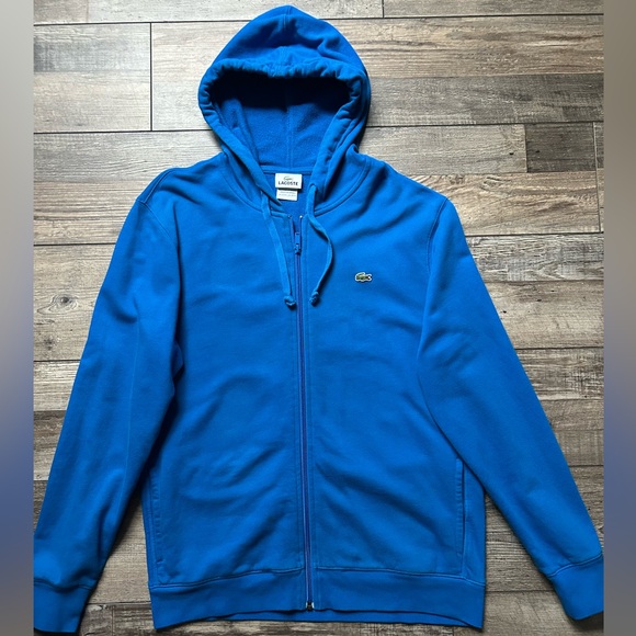 Lacoste Vibrant Blue Zip-Up Hoodie Mens size 5 - Picture 1 of 6